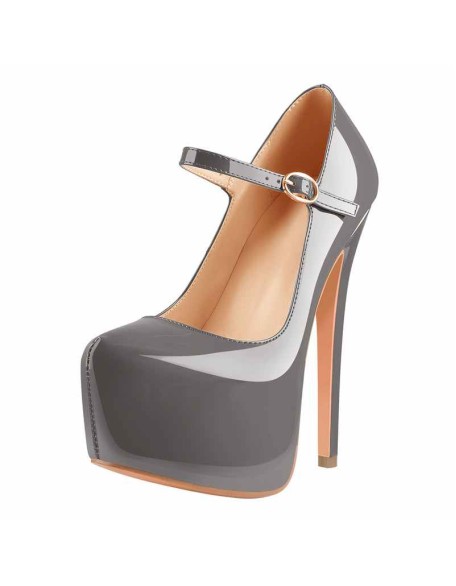 Mary Jane Platform Black Pointed Toe Stiletto High Heels Pumps