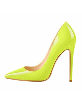 8cm 10cm 12cm Yellow Pointed Toe Pumps Classic Stilettos