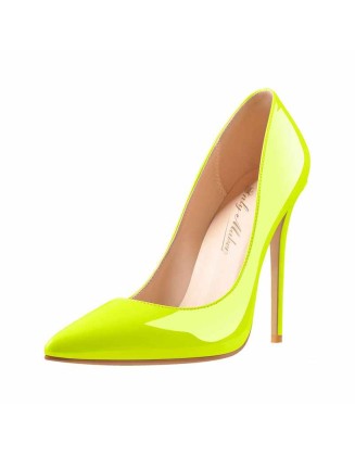 8cm 10cm 12cm Yellow Pointed Toe Pumps Classic Stilettos