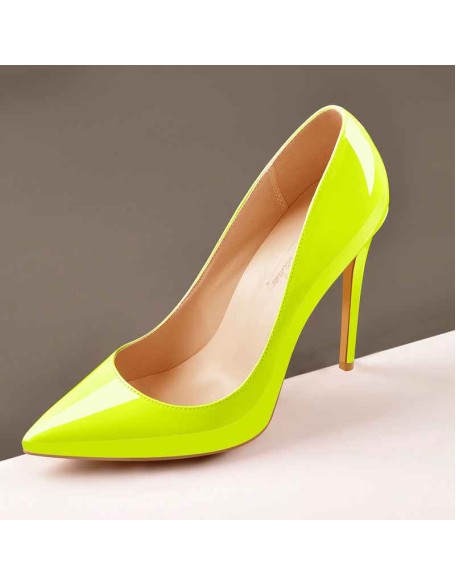 8cm 10cm 12cm Yellow Pointed Toe Pumps Classic Stilettos