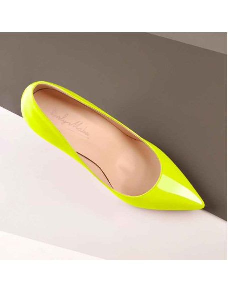 8cm 10cm 12cm Yellow Pointed Toe Pumps Classic Stilettos