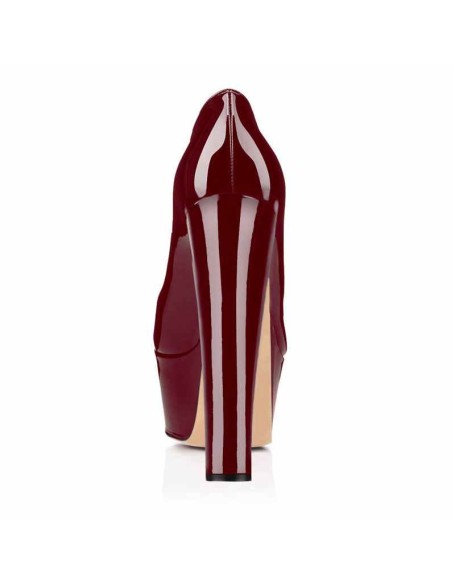 Platform Round Toe Pumps Chunky Heels Pumps