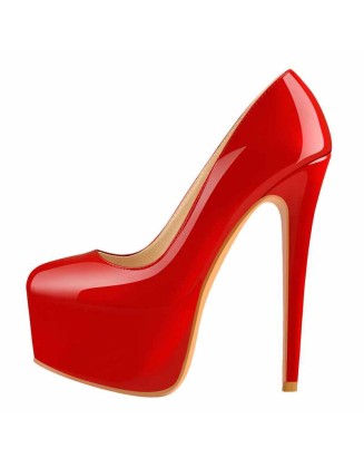 Classic Round Toe Platform Pumps Chunky Heels