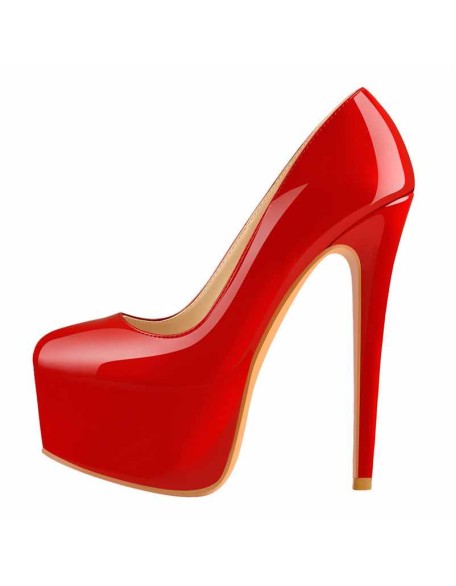 Classic Round Toe Platform Pumps Chunky Heels