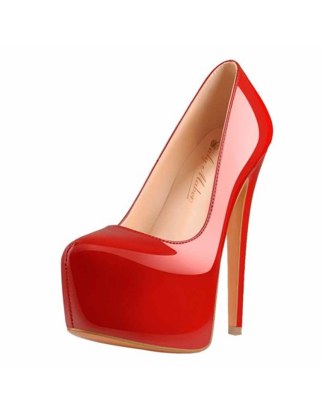 Classic Round Toe Platform Pumps Chunky Heels