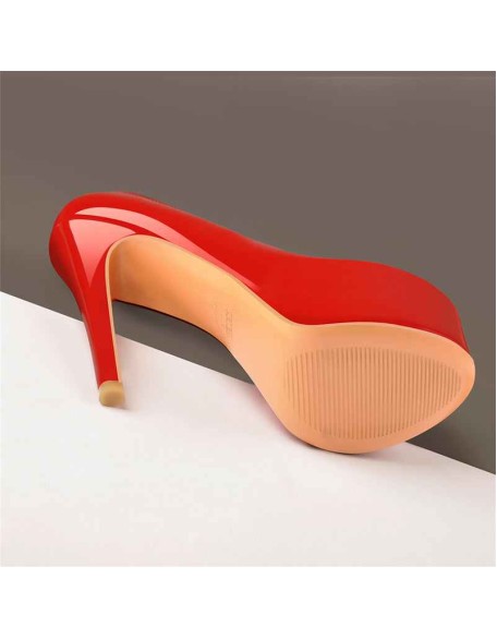 Classic Round Toe Platform Pumps Chunky Heels
