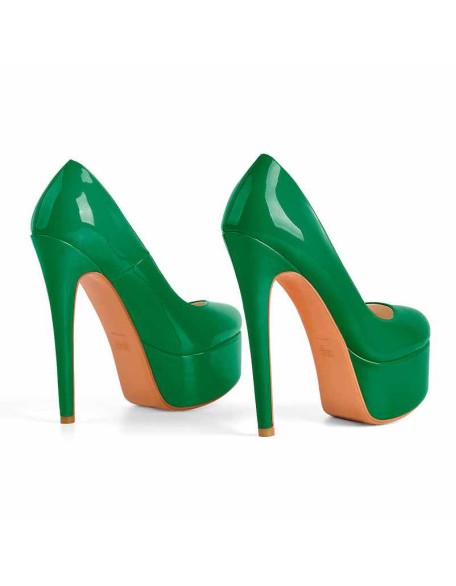 Classic Round Toe Platform Pumps Chunky Heels
