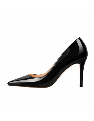 8cm Heel Patent Leather Pointed Toe High Heel Pumps