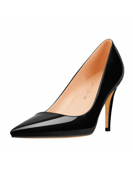 8cm Heel Patent Leather Pointed Toe High Heel Pumps