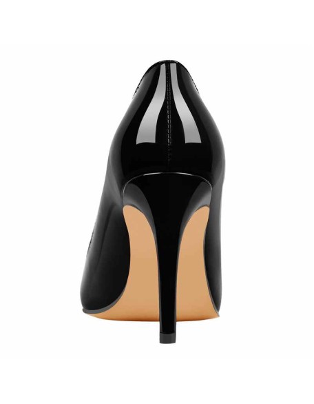 8cm Heel Patent Leather Pointed Toe High Heel Pumps