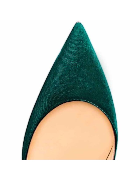 8cm 10cm 12cm Retro Green Pointed Toe Pumps Classic Satin Stilettos