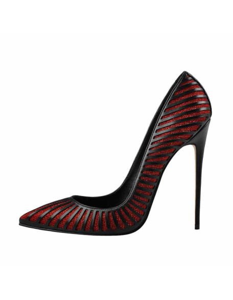 Black Red Silver Yellow Basic Pumps Pointed Toe Stilettos