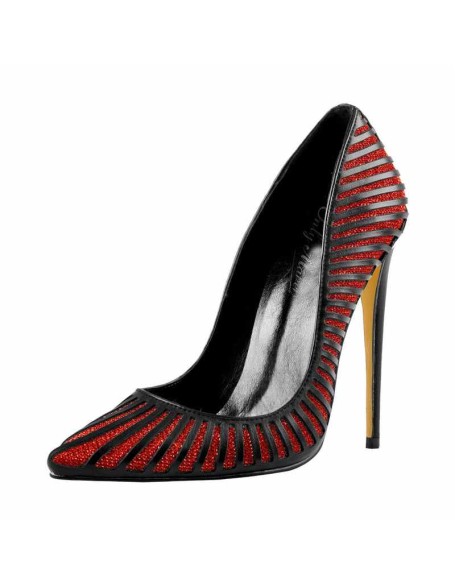 Black Red Silver Yellow Basic Pumps Pointed Toe Stilettos