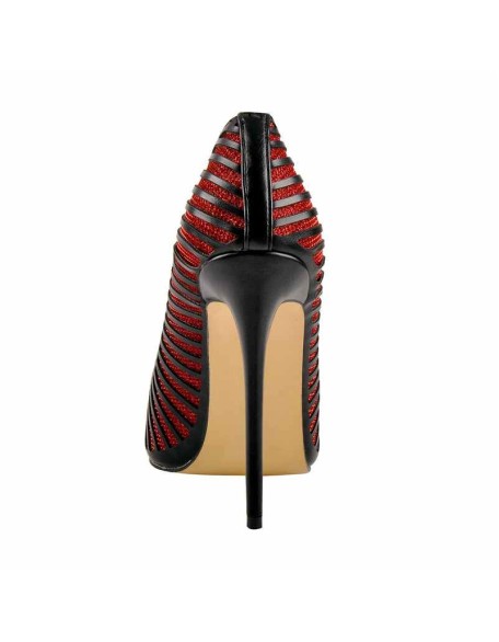 Black Red Silver Yellow Basic Pumps Pointed Toe Stilettos