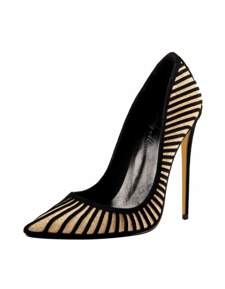 Black Red Silver Yellow Basic Pumps Pointed Toe Stilettos