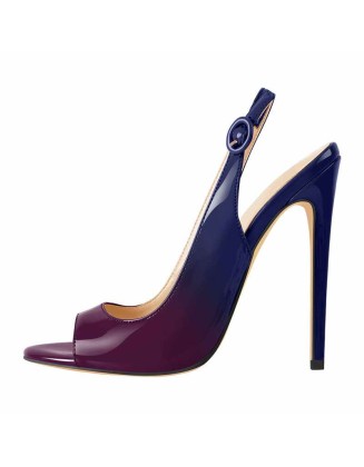 Galaxy Purple blue Gradient Pump Open Toe Slingbacks