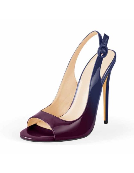 Galaxy Purple blue Gradient Pump Open Toe Slingbacks