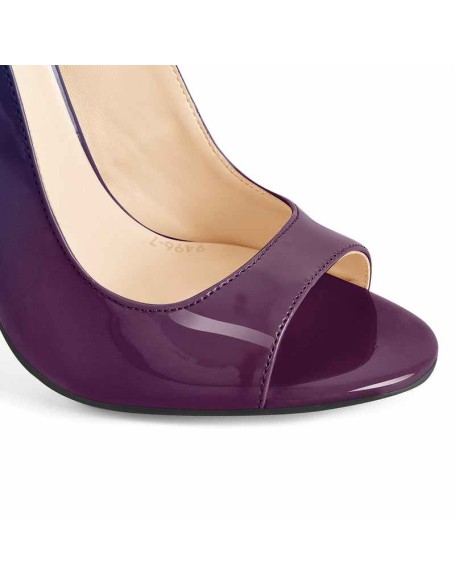Galaxy Purple blue Gradient Pump Open Toe Slingbacks