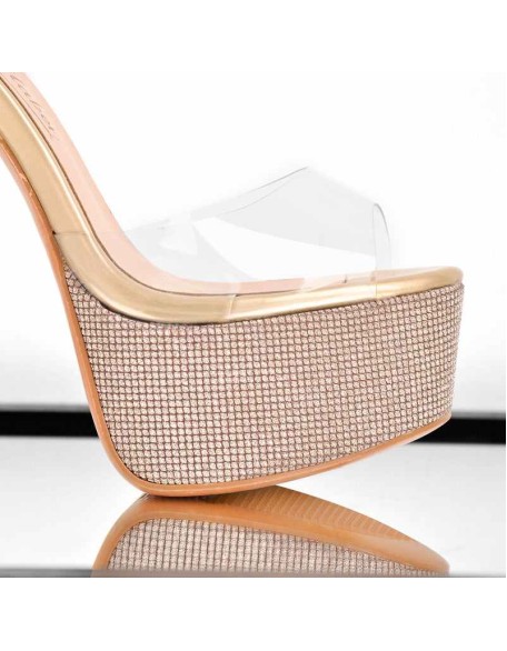 Clear PVC Ankle Strap Buckle Stiletto High Heel Sandals