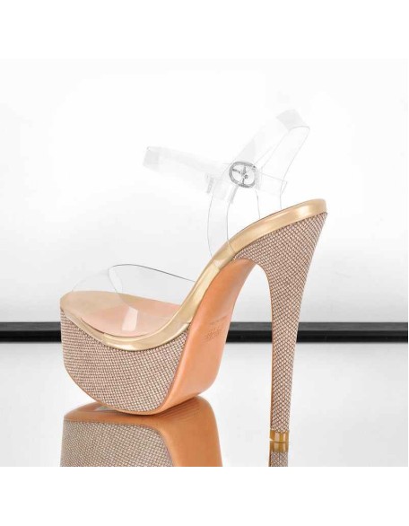 Clear PVC Ankle Strap Buckle Stiletto High Heel Sandals