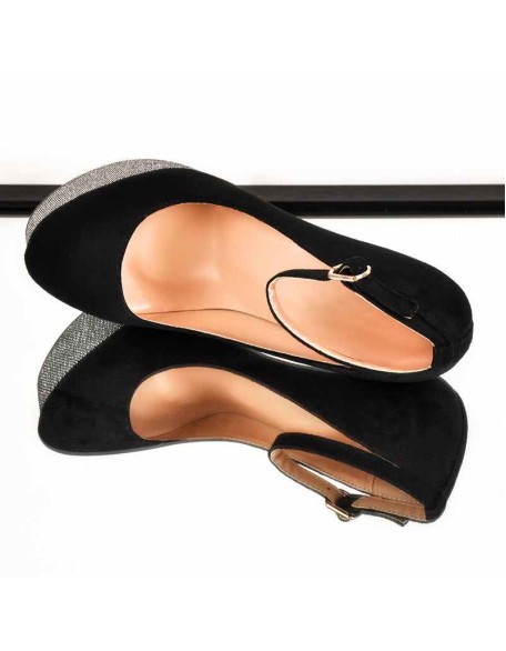 Silver Platform Round Toe Stiletto Heels Buckle Strap Pumps