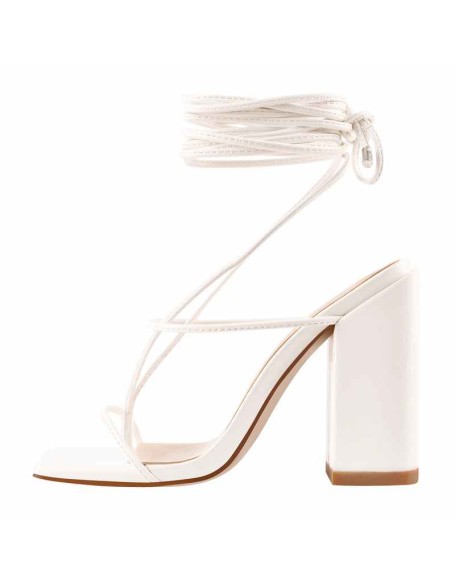 Ankle Strap Square Toe Chunky Heels Sandals
