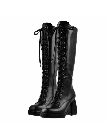 Square Chunky Heels Over The Knee Platform Boots