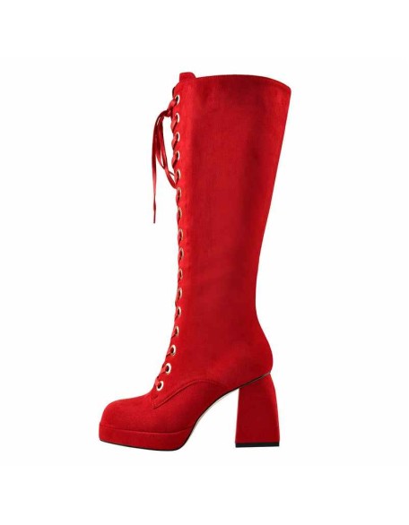 Square Chunky Heels Over The Knee Platform Boots