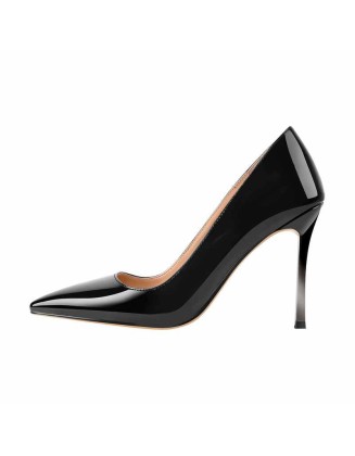 10cm Patent Leather Metal Heels Pumps
