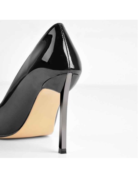 10cm Patent Leather Metal Heels Pumps