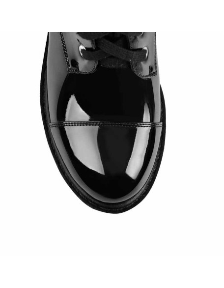 Black Platform Mid Calf Chunky High Heels Boots