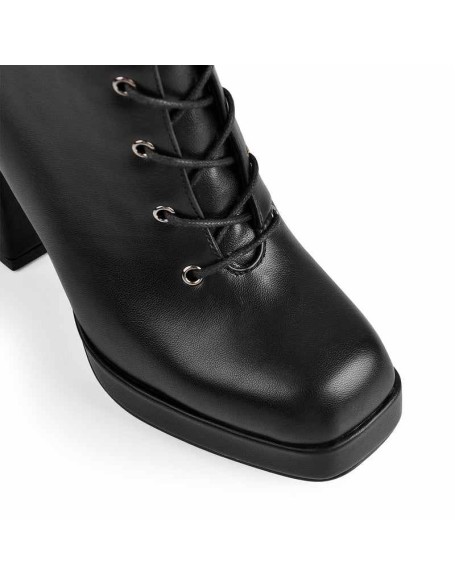 Black  Square Chunky Heels Boots