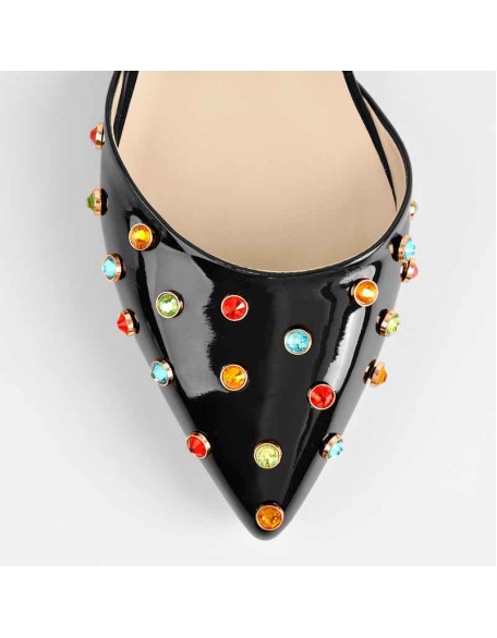 Rhinestones Strap Flat Pumps