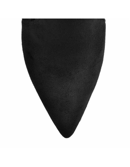 10cm Black Suede Metal Heel Boots