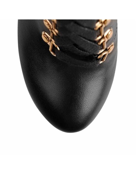 Burgundy Lace Up Platform Boots