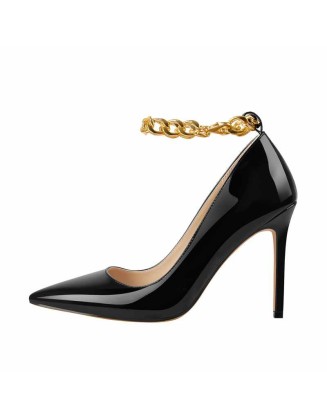 10cm Patent Leather Pointed Toe Pumps