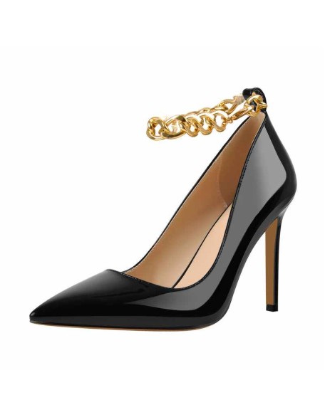 10cm Patent Leather Pointed Toe Pumps