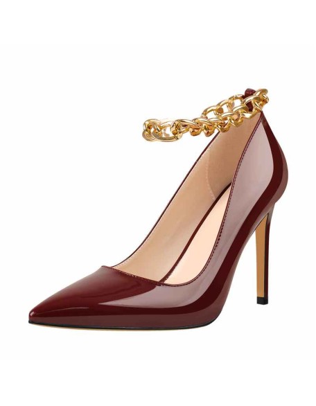 10cm Patent Leather Pointed Toe Pumps