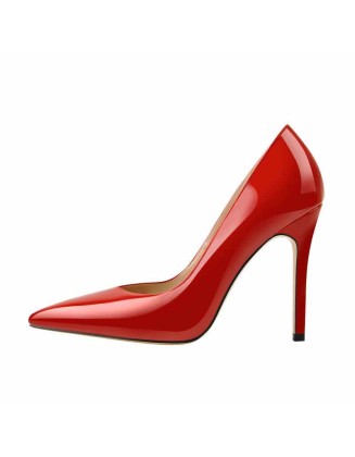 Red Pointed Toe Patent Leather High Heels Stiletto Pumps