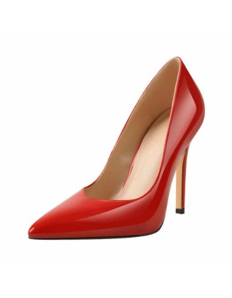 Red Pointed Toe Patent Leather High Heels Stiletto Pumps