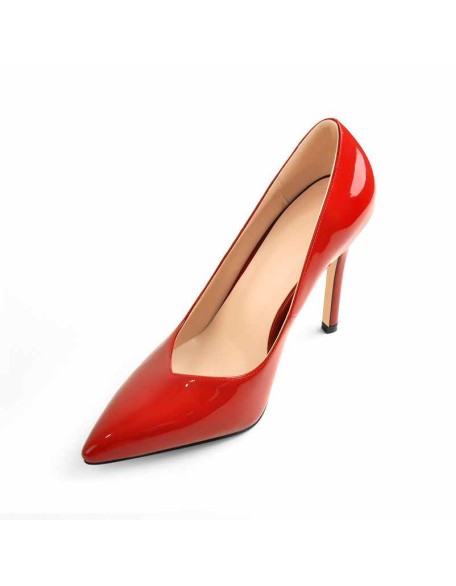 Red Pointed Toe Patent Leather High Heels Stiletto Pumps