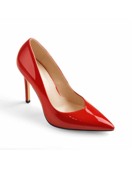 Red Pointed Toe Patent Leather High Heels Stiletto Pumps