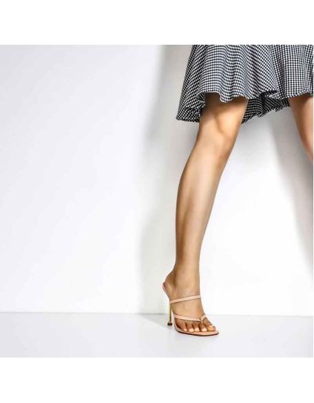 10cm Square Toe Matte Patent Leather Baby Pink Strap High Metal Heels Sandals