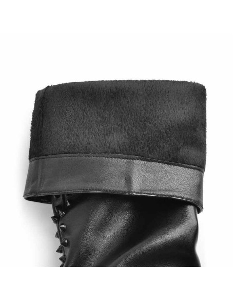 Rivet Pointed Toe Stiletto Knee High Boots