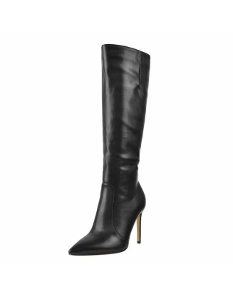 Pointed Toe Stiletto Zip Knee High Boots