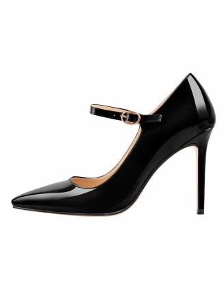 Patent Black Pointed Toe High Heel Stiletto Pumps