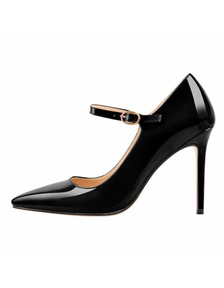 Patent Black Pointed Toe High Heel Stiletto Pumps