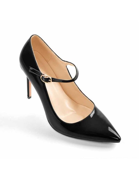 Patent Black Pointed Toe High Heel Stiletto Pumps