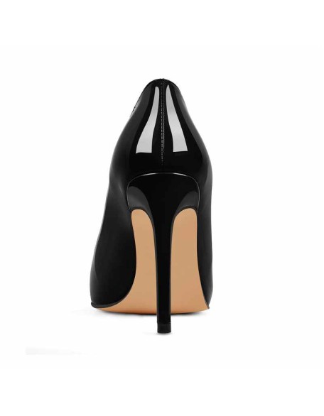 Patent Black Pointed Toe High Heel Stiletto Pumps