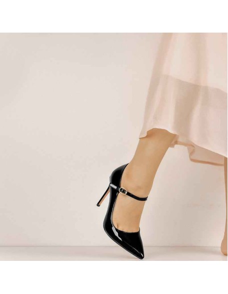 Patent Black Pointed Toe High Heel Stiletto Pumps